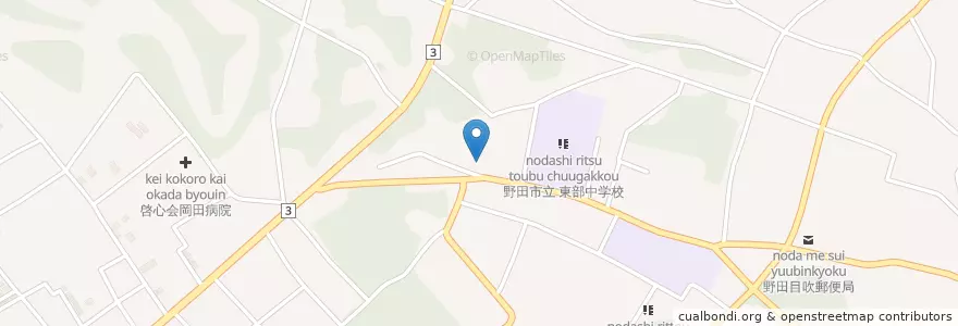 Mapa de ubicacion de 野田警察署東部駐在所 en 日本, 千葉県, 野田市.