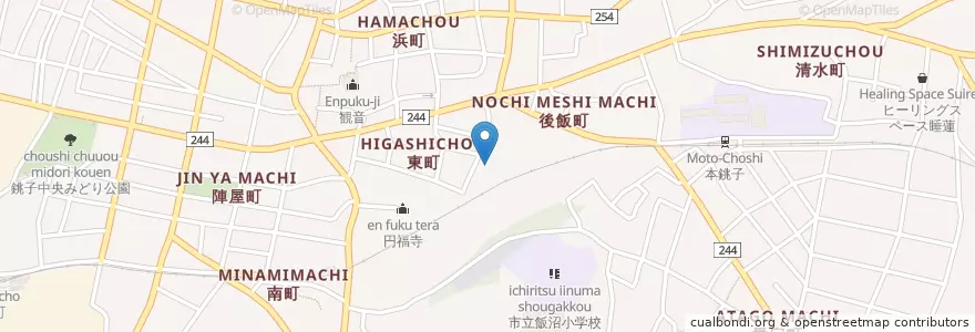 Mapa de ubicacion de 銚子市第二保育所 en Japonya, 千葉県, 銚子市.