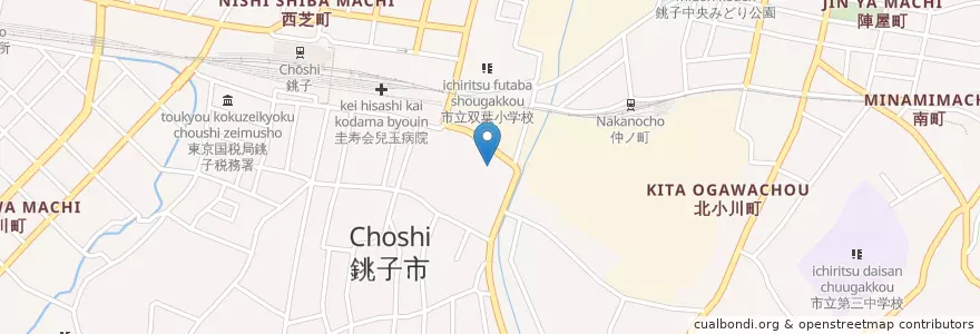 Mapa de ubicacion de 銚子幼稚園 en ژاپن, 千葉県, 銚子市.