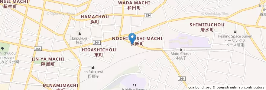Mapa de ubicacion de 銚子警察署中央交番 en Япония, Тиба, 銚子市.