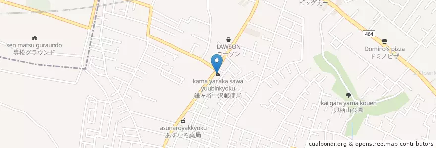 Mapa de ubicacion de 鎌ヶ谷中沢郵便局 en Japan, Chiba Prefecture, Kamagaya.