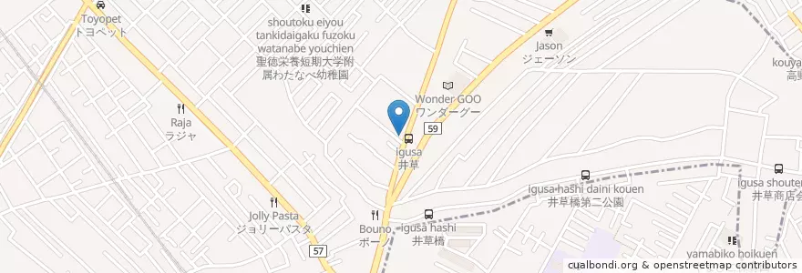 Mapa de ubicacion de 鎌ヶ谷初富郵便局 en اليابان, 千葉県, 鎌ケ谷市.