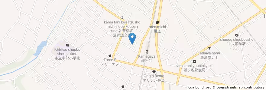 Mapa de ubicacion de 鎌ヶ谷駅前郵便局 en Japan, Chiba Prefecture, Kamagaya.
