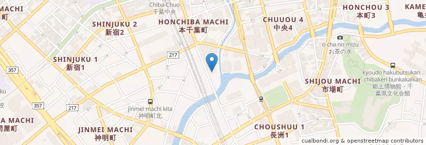 Mapa de ubicacion de 関東農政局千葉農政事務所 en اليابان, 千葉県, 千葉市, 中央区.