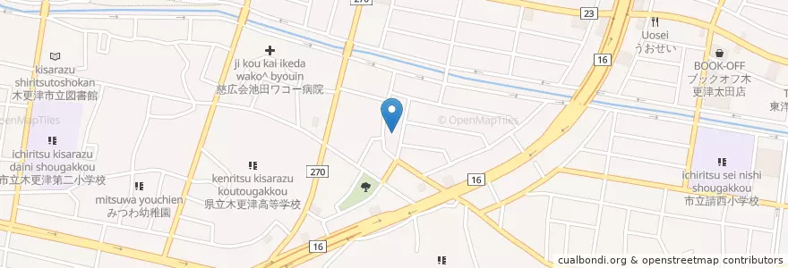 Mapa de ubicacion de 関東農政局千葉農政事務所地域第一課 en 日本, 千葉県, 木更津市.
