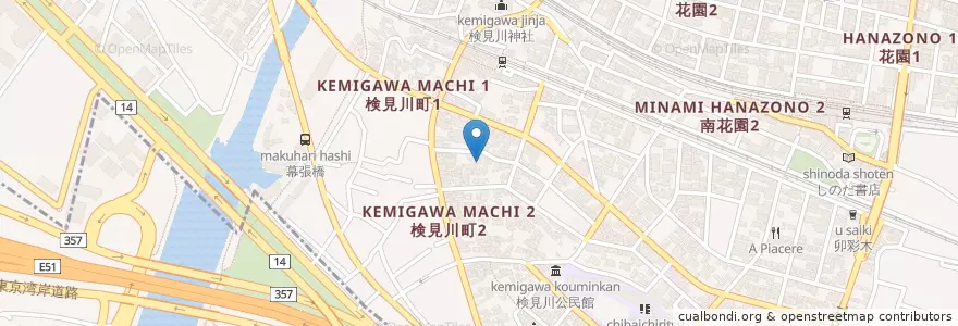 Mapa de ubicacion de 青い鳥幼稚園 en Giappone, Prefettura Di Chiba, 千葉市, 花見川区.
