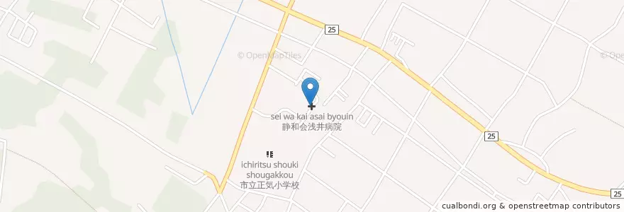 Mapa de ubicacion de 静和会浅井病院 en Japon, Préfecture De Chiba, 東金市.