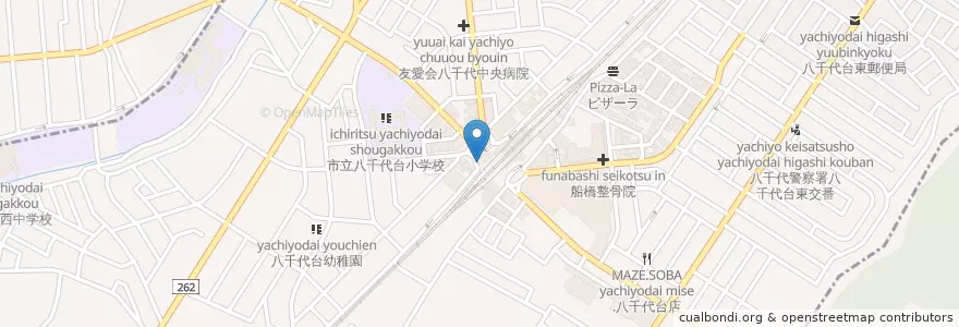 Mapa de ubicacion de 八千代台駅前交番 en Japon, Préfecture De Chiba, 八千代市, 花見川区.
