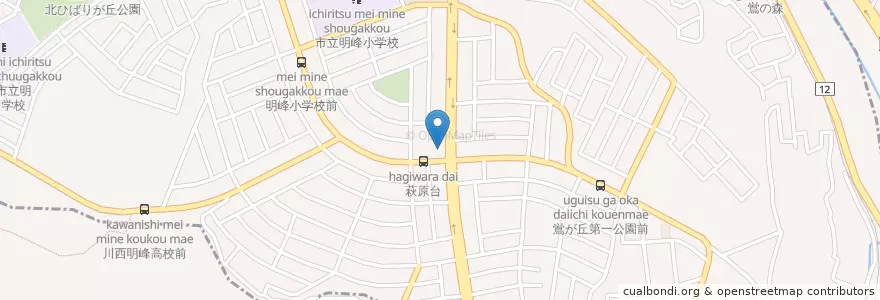 Mapa de ubicacion de エネオス山文商事(株)川西萩原台SS en 日本, 兵庫県, 川西市.