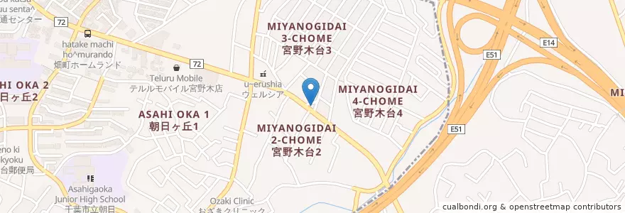 Mapa de ubicacion de 千葉北警察署宮野木交番 en Japonya, 千葉県, 千葉市, 花見川区.