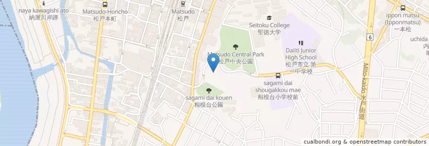 Mapa de ubicacion de 千葉地方検察庁松戸支部 en Japan, 千葉県, 松戸市.