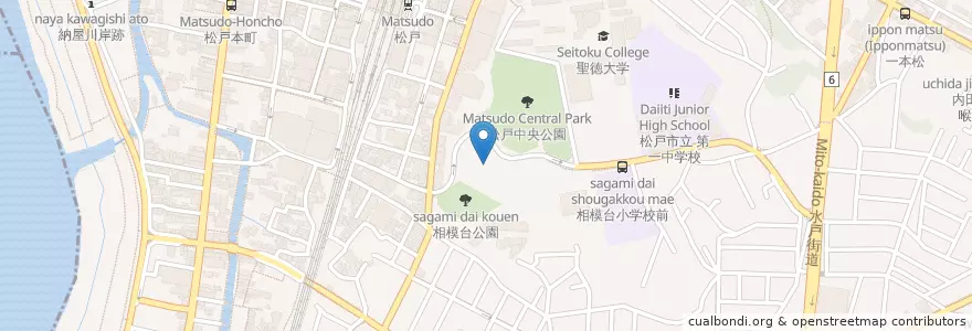 Mapa de ubicacion de 千葉地方法務局松戸支局 en ژاپن, 千葉県, 松戸市.