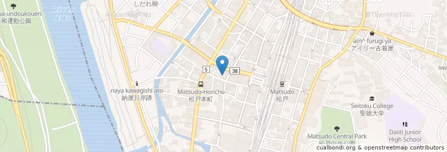 Mapa de ubicacion de 千葉県東葛飾旅券事務所 en 日本, 千葉県, 松戸市.