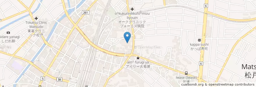 Mapa de ubicacion de 千葉県東葛飾県民センター en Япония, Тиба, 松戸市.