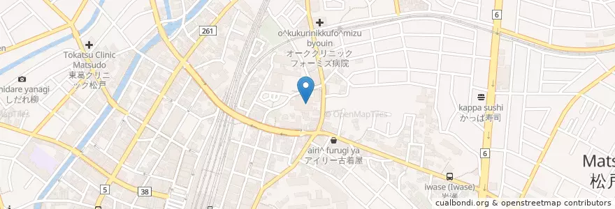 Mapa de ubicacion de 千葉県松戸健康福祉センター en Япония, Тиба, 松戸市.