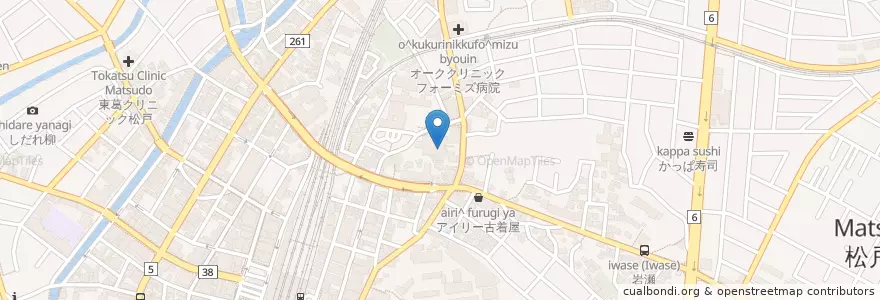 Mapa de ubicacion de 千葉県松戸県税事務所 en 日本, 千葉県, 松戸市.