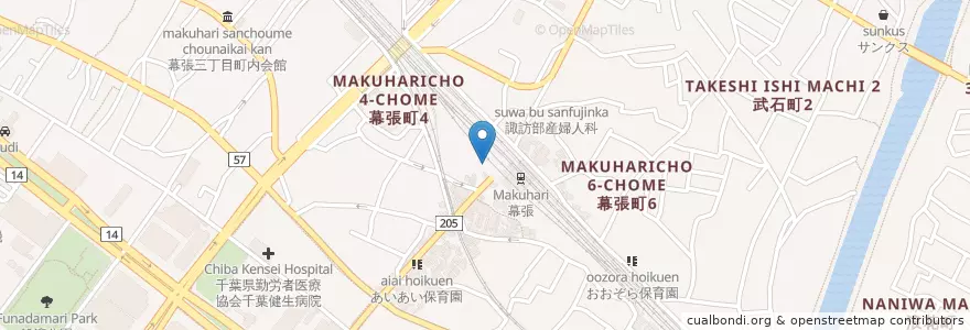 Mapa de ubicacion de 千葉西警察署幕張駅前交番 en Япония, Тиба, 千葉市, 花見川区.