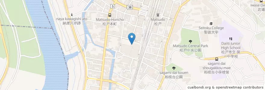 Mapa de ubicacion de 松戸公共職業安定所 en Japan, Chiba Prefecture, Matsudo.