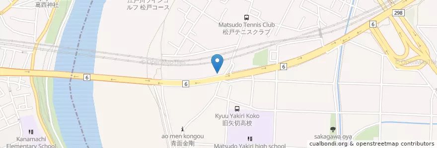 Mapa de ubicacion de 矢切高架橋下こどもの遊び場 en 일본, 지바현, 松戸市, 葛飾区.