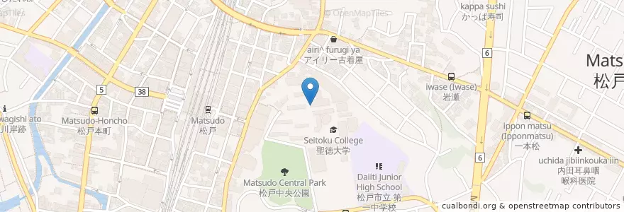 Mapa de ubicacion de 聖徳大学付属幼稚園 en Japon, Préfecture De Chiba, 松戸市.