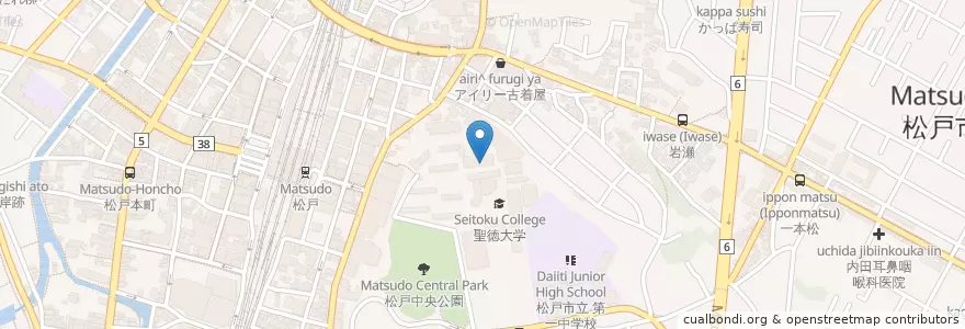 Mapa de ubicacion de 聖徳大学（児童学研究科） en Япония, Тиба, 松戸市.