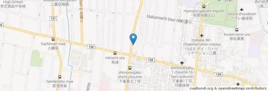Mapa de ubicacion de あかね保育園 en Япония, Токио, Митака.