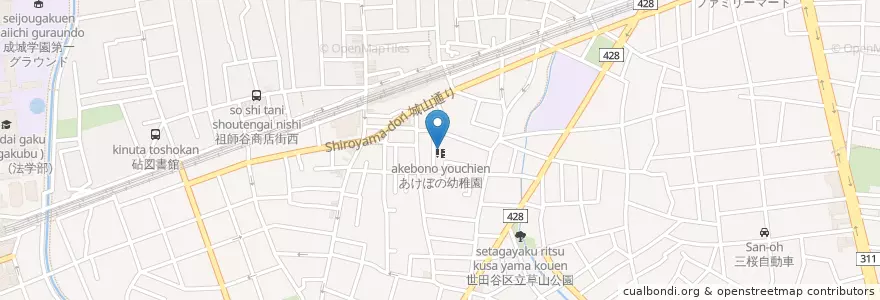 Mapa de ubicacion de あけぼの幼稚園 en Япония, Токио, Сэтагая.