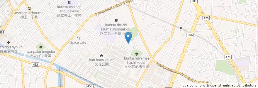 Mapa de ubicacion de あづま幼稚園 en Japan, 東京都, 墨田区.