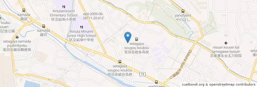 Mapa de ubicacion de えいあんじ幼稚園 en Jepun, 東京都, 世田谷区.