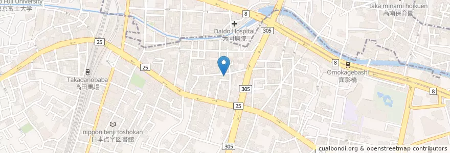 Mapa de ubicacion de おおや幼稚園 en Japonya, 東京都, 新宿区.
