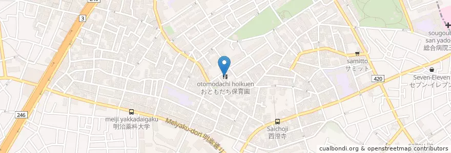 Mapa de ubicacion de おともだち保育園 en Giappone, Tokyo, 世田谷区.