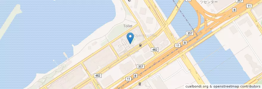 Mapa de ubicacion de お台場海浜公園前郵便局 en Japan, 東京都, 江東区, 港区.