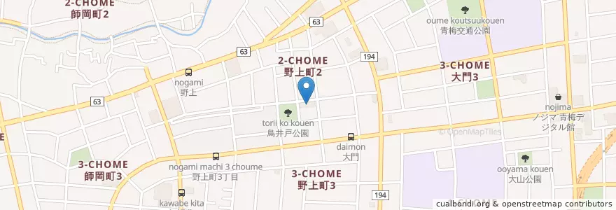 Mapa de ubicacion de かすみ台第二保育園 en 일본, 도쿄도, 青梅市.