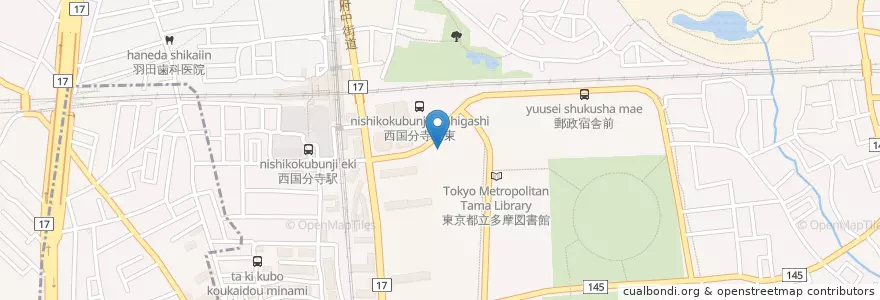 Mapa de ubicacion de こくぶんじ保育園 (Kokubunji Nursery School) en Japão, Tóquio, 国分寺市.