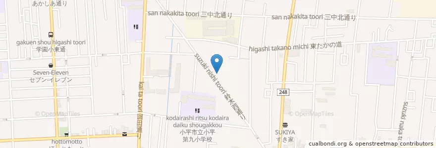 Mapa de ubicacion de こぶし保育園 en Giappone, Tokyo, 小平市.