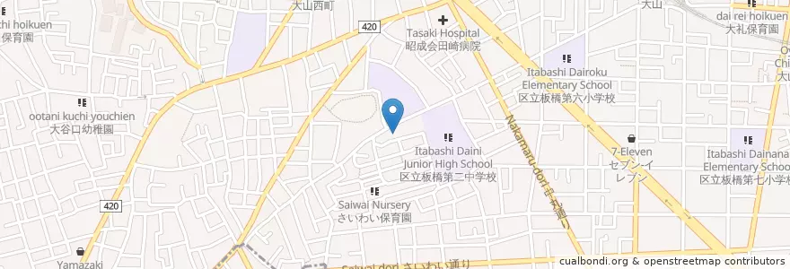 Mapa de ubicacion de さいわい保育園 en Япония, Токио, Итабаси.