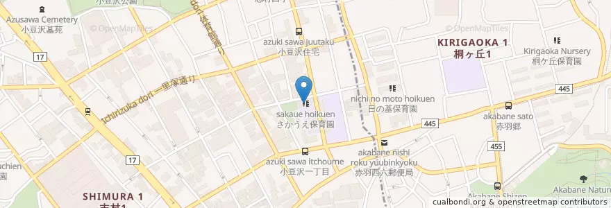 Mapa de ubicacion de さかうえ保育園 en 일본, 도쿄도, 板橋区, 北区.