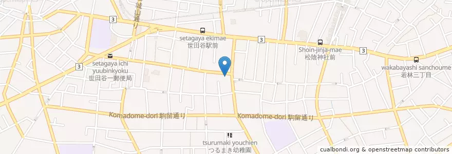 Mapa de ubicacion de さくら会世田谷中央病院 en Japón, Tokio, Setagaya.