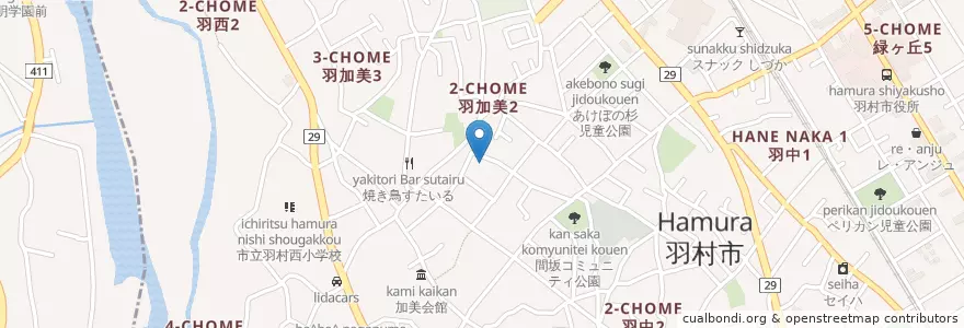 Mapa de ubicacion de さくら保育園 en 日本, 東京都, 羽村市.