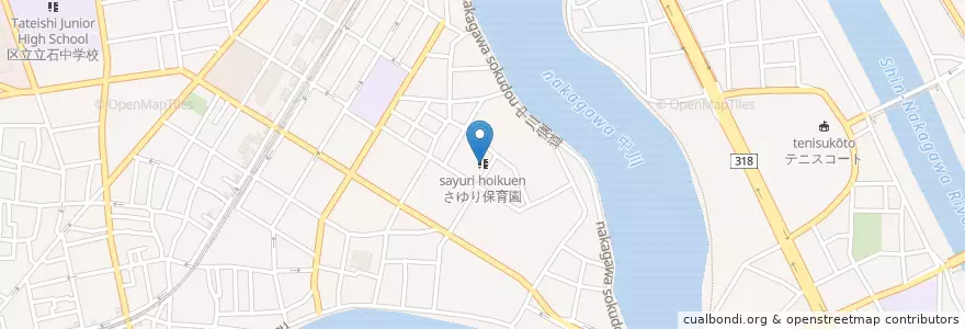 Mapa de ubicacion de さゆり保育園 en 日本, 东京都/東京都, 葛飾区.
