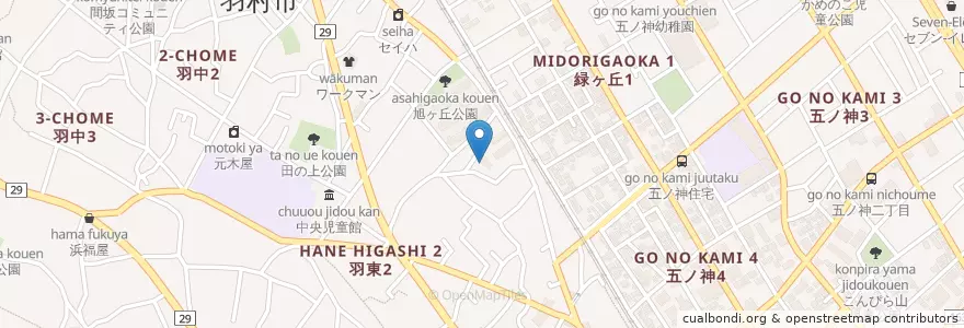 Mapa de ubicacion de しらうめ保育園 en Japão, Tóquio, 羽村市.