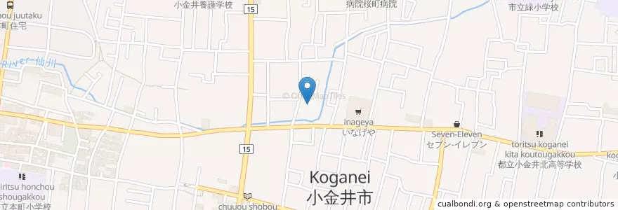 Mapa de ubicacion de しんあい保育園 en Japon, Tokyo, 小金井市.
