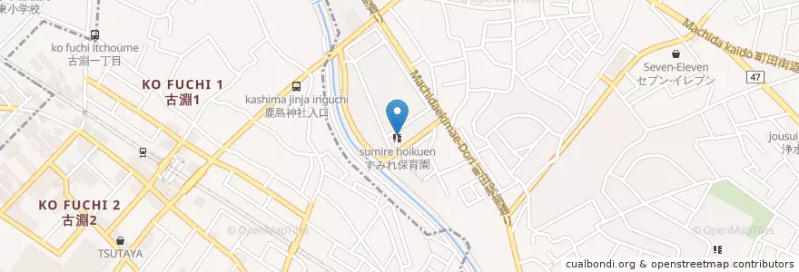 Mapa de ubicacion de すみれ保育園 en Япония, Канагава, Токио, Матида, Минами.