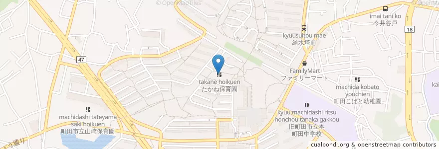 Mapa de ubicacion de たかね保育園 en Japão, Tóquio, 町田市.
