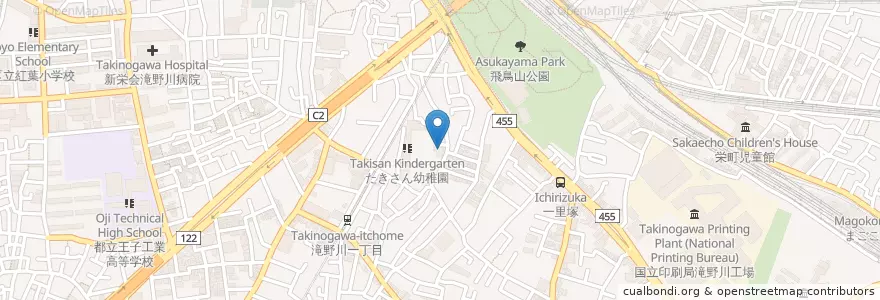 Mapa de ubicacion de たきさん幼稚園 en اليابان, 東京都, 北区.