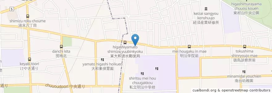 Mapa de ubicacion de つぼみ保育園 en Japão, Tóquio, 東村山市.