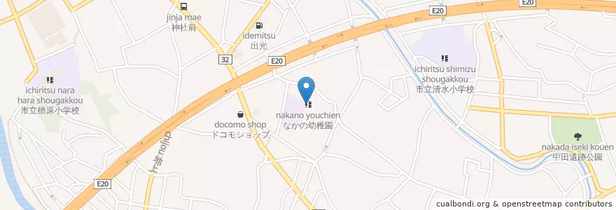 Mapa de ubicacion de なかの幼稚園 en 日本, 東京都, 八王子市.