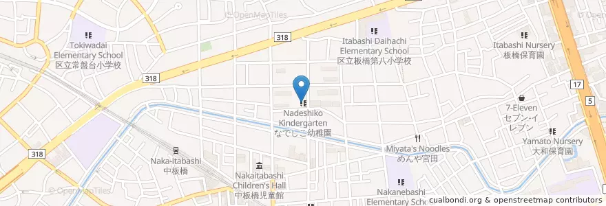 Mapa de ubicacion de なでしこ幼稚園 en Japan, 東京都, 板橋区.