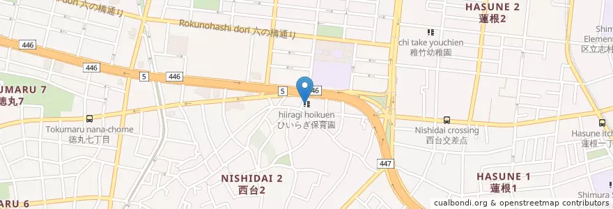 Mapa de ubicacion de ひいらぎ保育園 en 일본, 도쿄도, 板橋区.