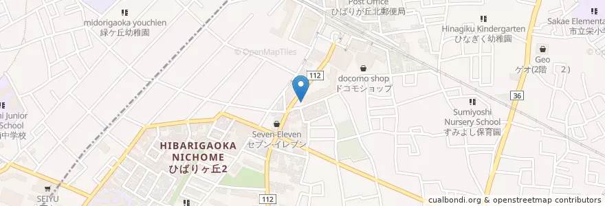 Mapa de ubicacion de Hibarigaoka Post Office en Japan, Tokyo.